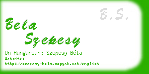 bela szepesy business card